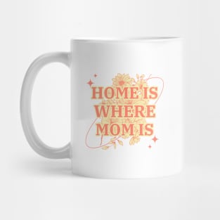 Home is Where Mom Is, Cute Mother's Day Floral Gift Mug